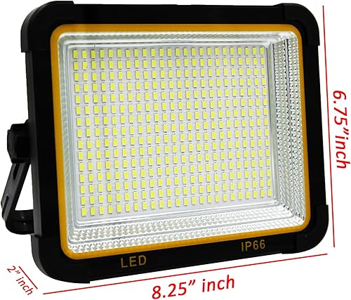 Miniatura 8 de 100W portátil recargable panel solar LED luz de trabajo con 3 niveles de brillo, 10000LM 8400mAh IP66 impermeable al aire libre luz de inundación