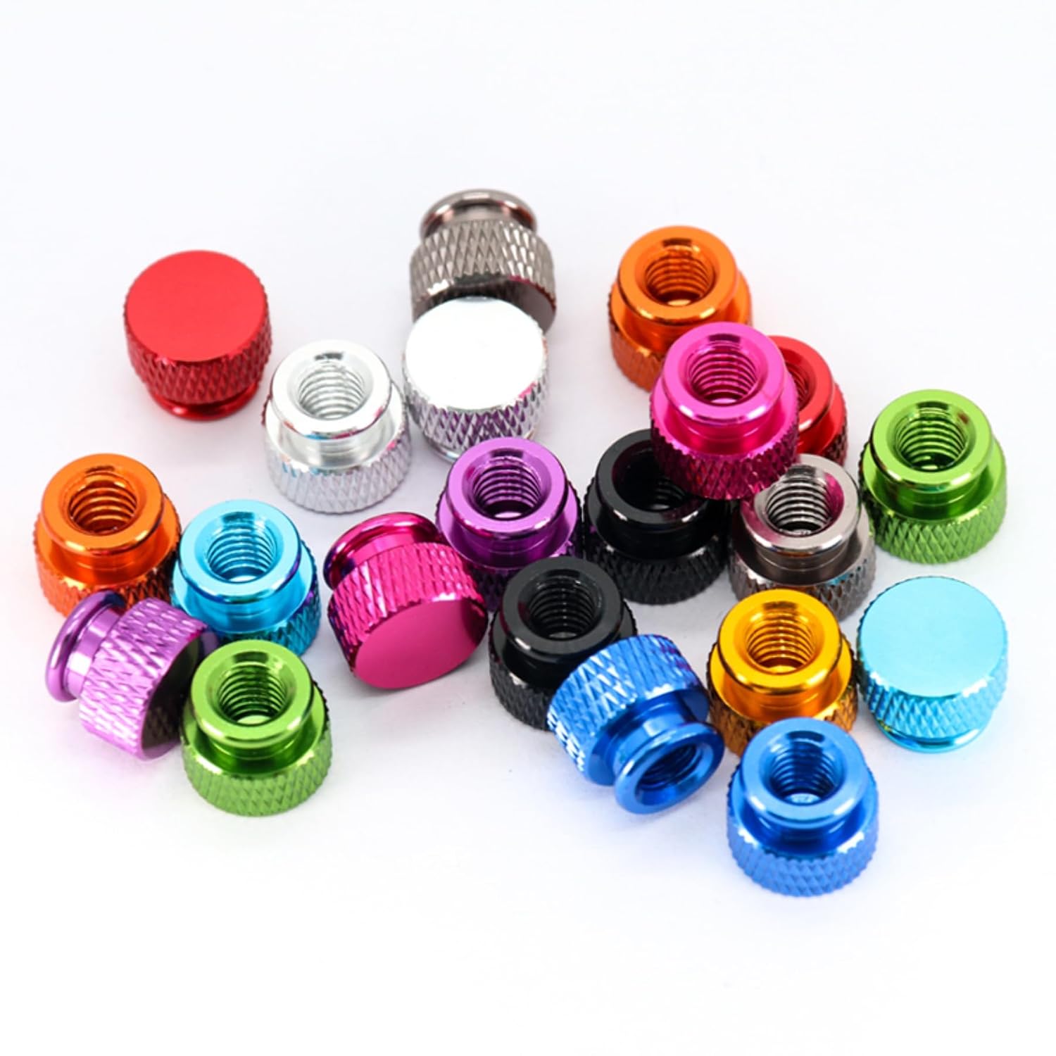 6063 Aluminum Alloy Chassis Hand Tightening Nuts 10 Pieces Metal Plate Panel Computer Case Screw Cap DIY Aluminum Alloy Nut M3 M4 M5 M6 1/4"-20#6-32#8-32 (Gold, #8-32=10pcs)
