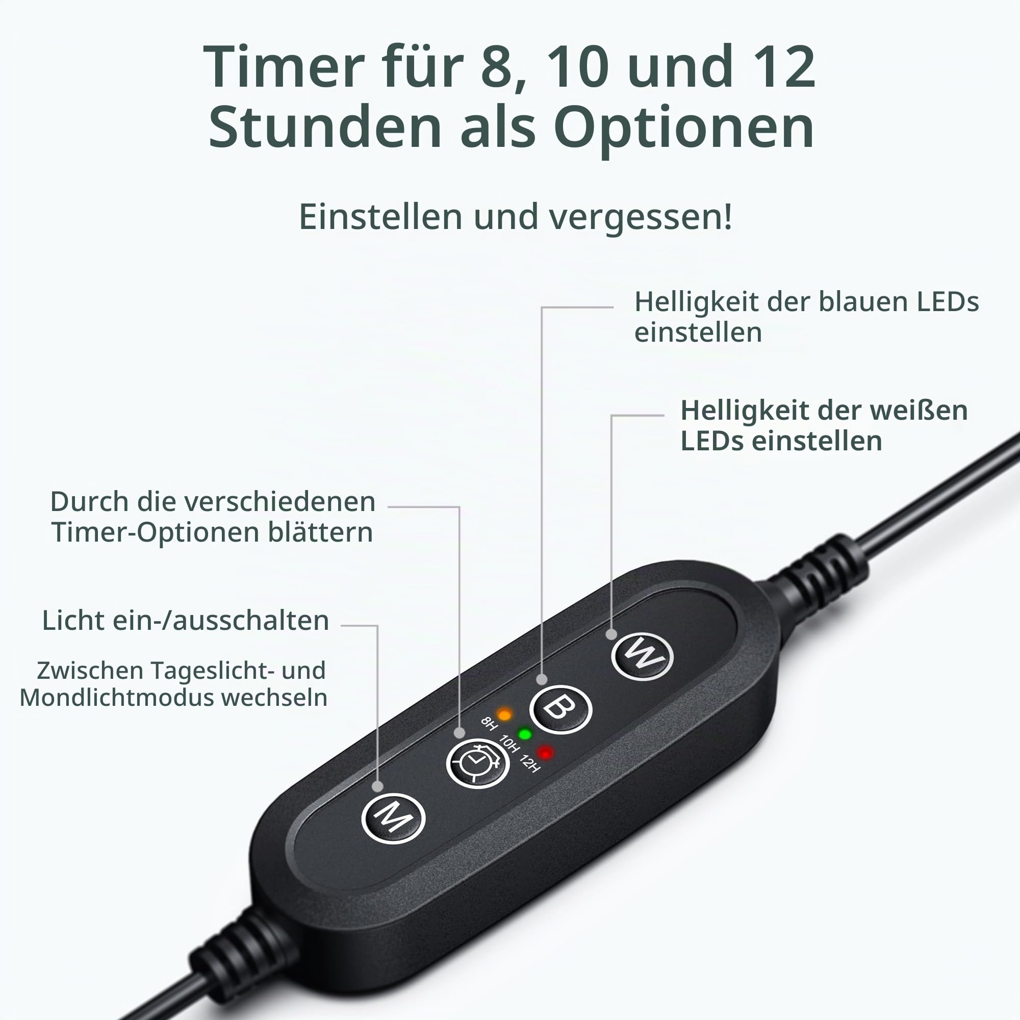 NICREW ClassicLED G2 Aquarium Beleuchtung, verstellbare LED Lampe mit Mondlicht, IP67 wasserdicht für Süßwasser-Aquarien, 60-80cm
