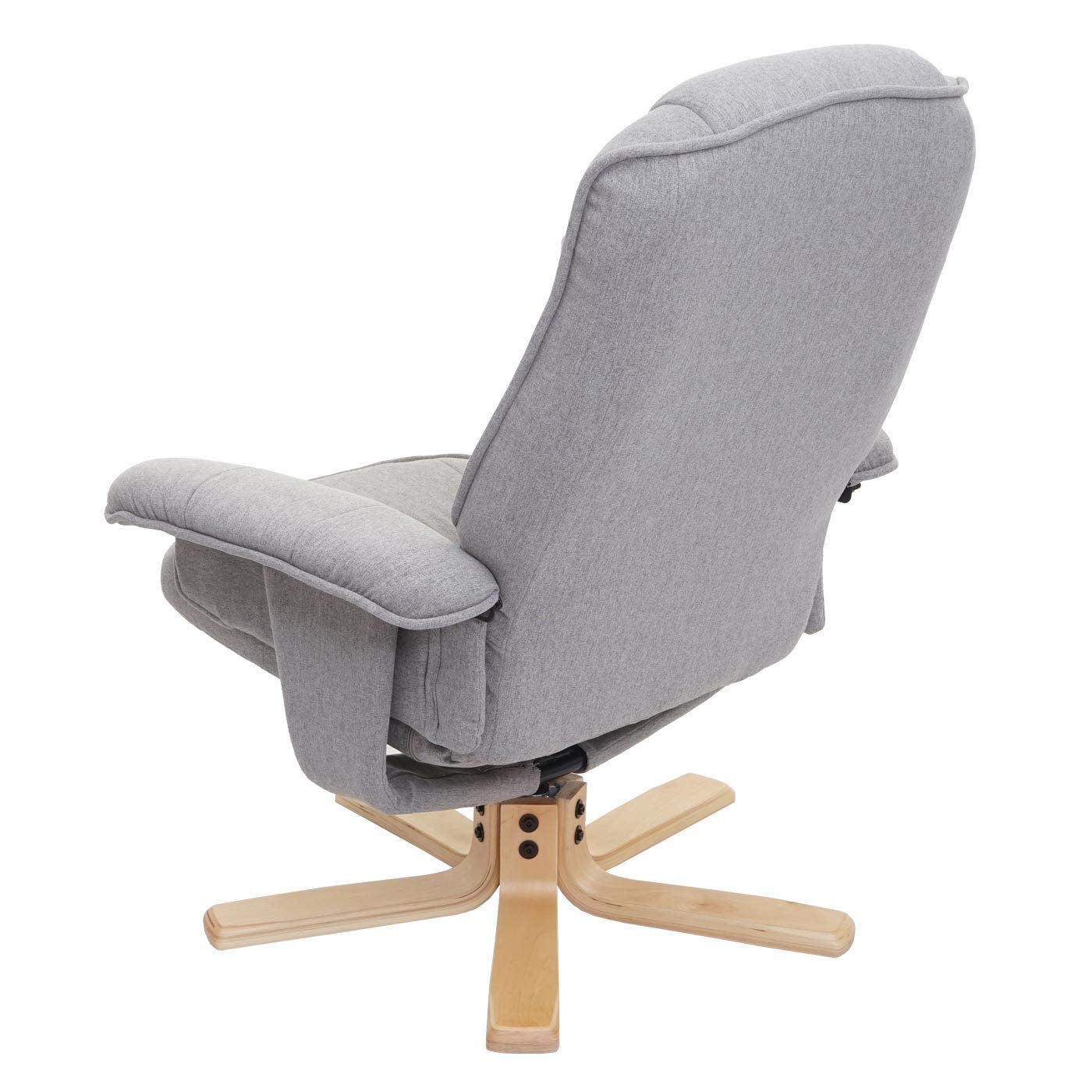 Mendler Sillón de relax M56 con taburete, tela/textil, certificado FSC®, color gris claro
