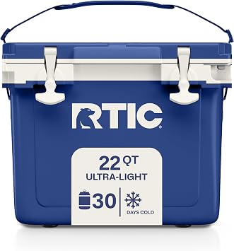 صندوق ثلج محمول معزول بمبرد صلب خفيف الوزن للغاية من RTIC للمشروبات والمشروبات والشاطئ والتخييم والنزهات وصيد الأسماك والقوارب والشواء، أخف بنسبة 30% من المبردات الدوارة