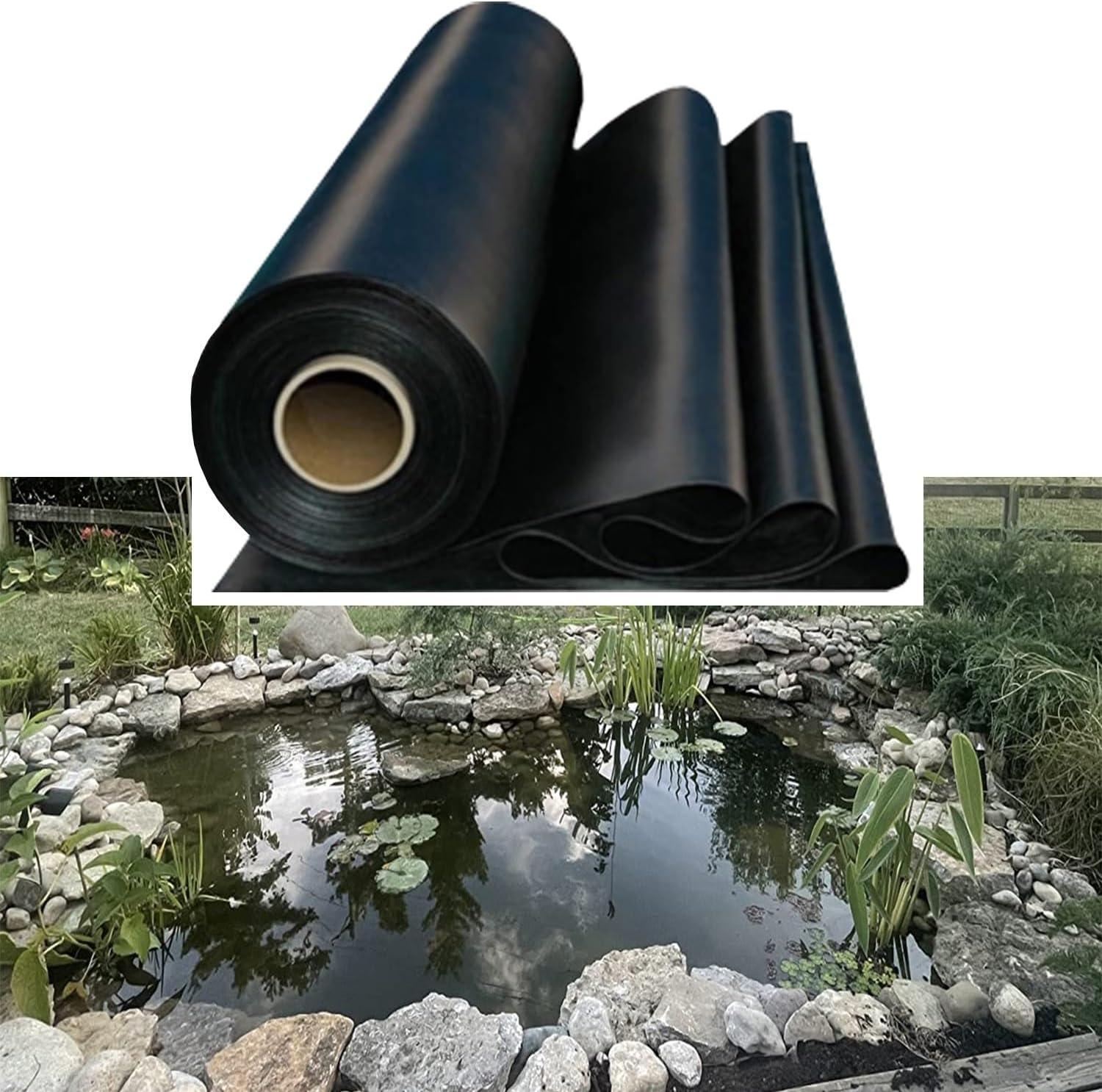 6.5X13FT 10X23FT Pond Liner 6 Mil Lining HDPE Film for