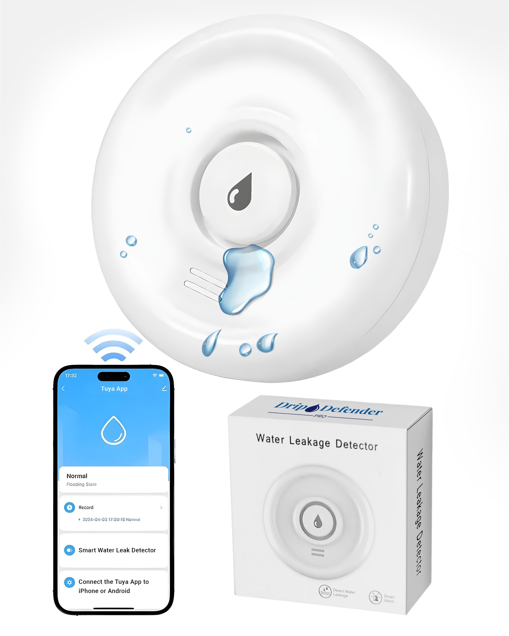 Drip Defender Pro Water Sensor | Wi-Fi Water Leak Detector for Home with 100dB Alarm, High Sensitivity, IP66 Waterproof, Easy Installation, Smart Moisture Alarm for Kitchens, Basements, and Bathrooms-picture-21