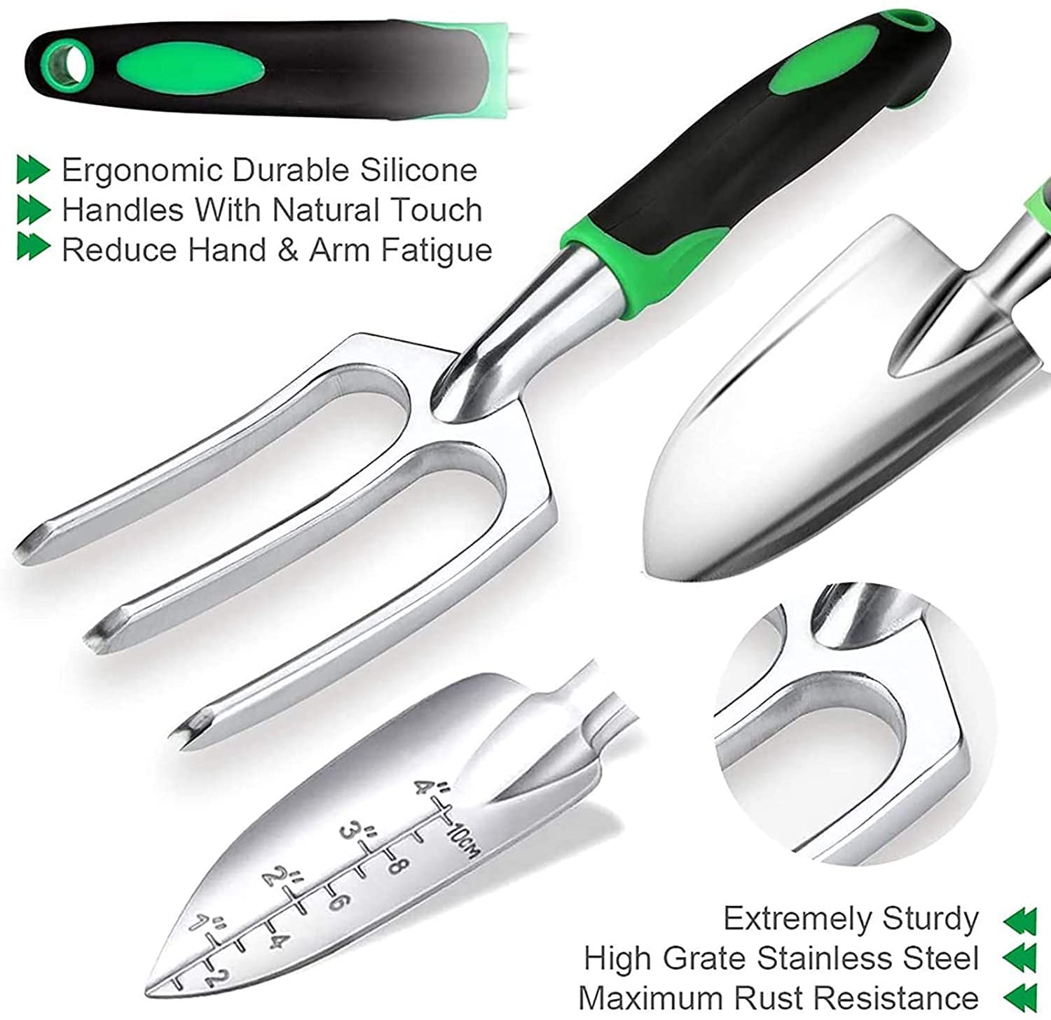 Gartenwerkzeug-Set 9-teilig, Gartenhandwerkzeug-Set aus Aluminiumlegierung mit Gartenhandschuhen und Gummigriff Gartengeschenke für Frauen Männer