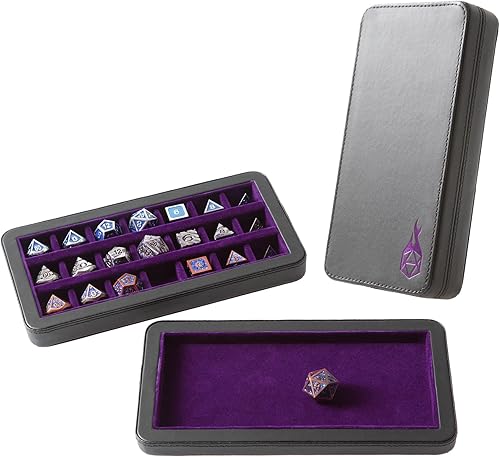 Miniatura 5 de Forged Dice Co. Reliquary - Estuche de dados dividido estándar con bandeja de dados para juegos de dados poliédricos, 21 cámaras forradas de