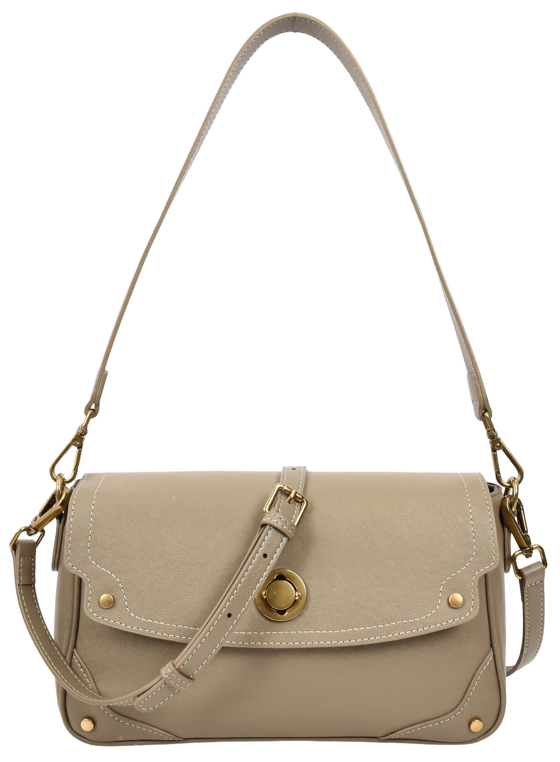 Damska skórzana torebka crossbody torba na ramię z klapką na zamek torebka Beverly