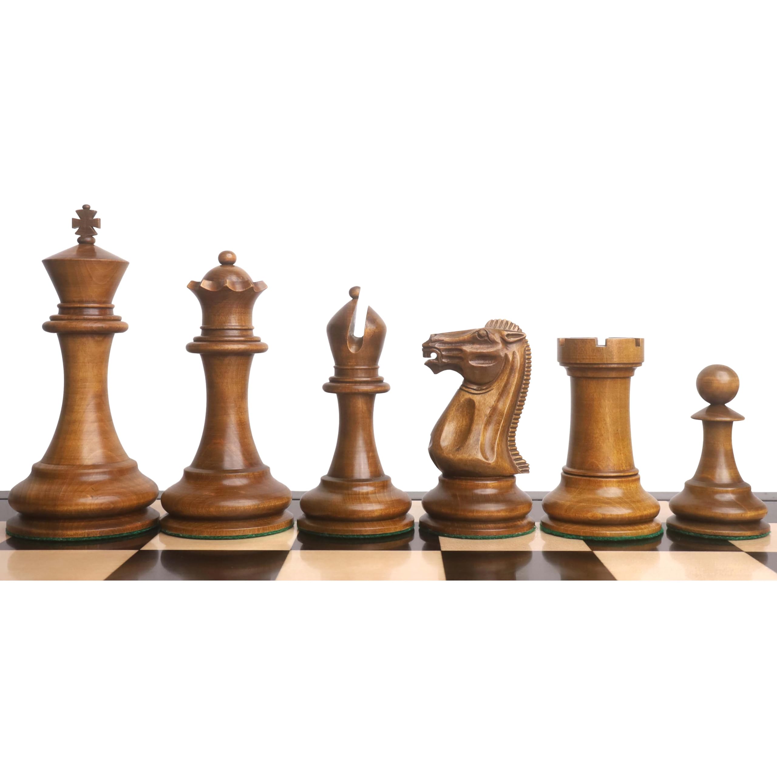 Royal Chess Mall Juego de ajedrez The Giant 1849 Staunton - Sólo Piezas - Ébano y Madera de boj Envejecida - Rey de 6,2 Pulgadas