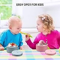 Vista 7 de Termo de sopa de 13.5 oz para comida caliente para niños con tapa de hebilla, tarro de alimentos aislado al vacío de boca ancha, recipiente