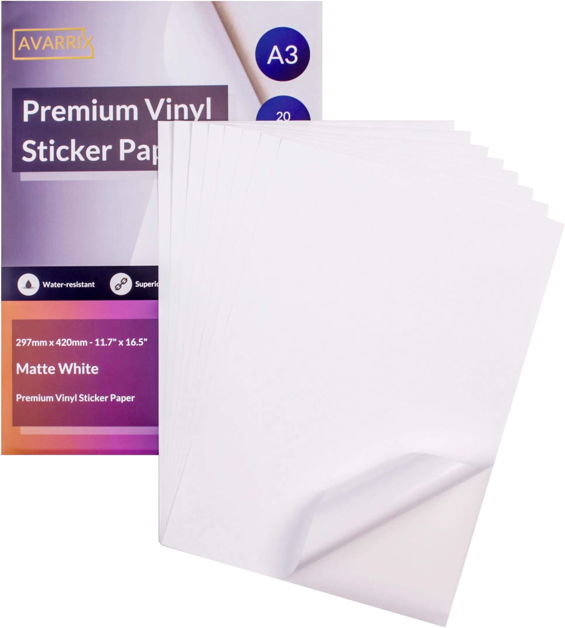 Avarrix Australia Printable Vinyl Sticker Paper for Inkjet Laser ...
