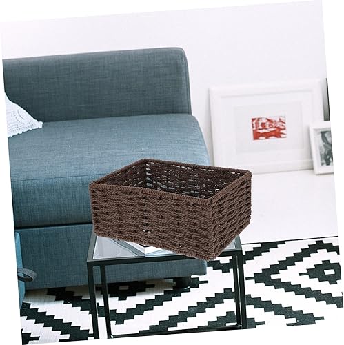 Miniatura 3 de Caja de almacenamiento pequeña cesta tejida cesta de almacenamiento tejida de escritorio cesta de almacenamiento decorativa cestas tejidas para