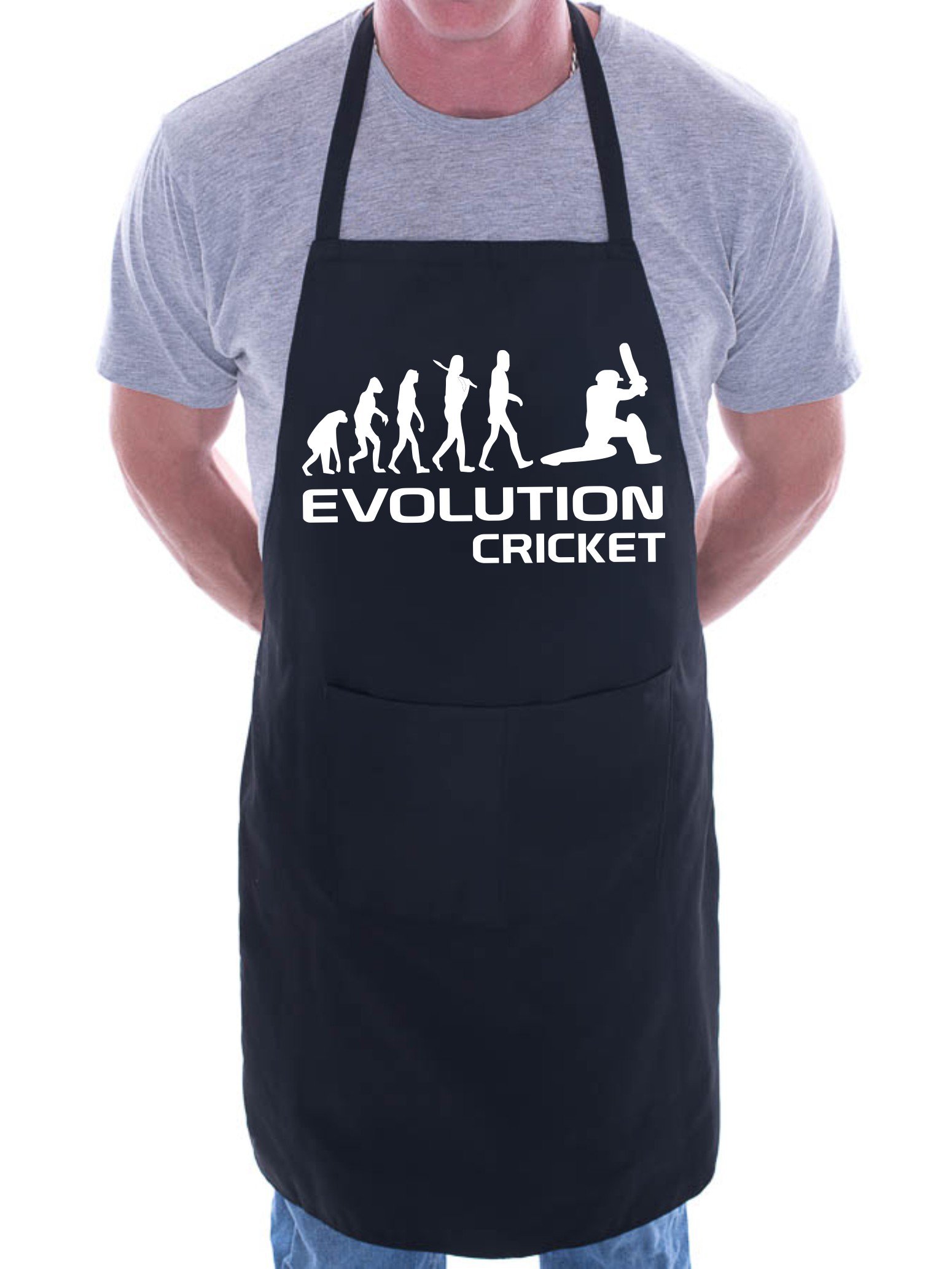 Print4U Cricket Evolution Of Sports BBQ Cooking Funny Novelty Apron Black