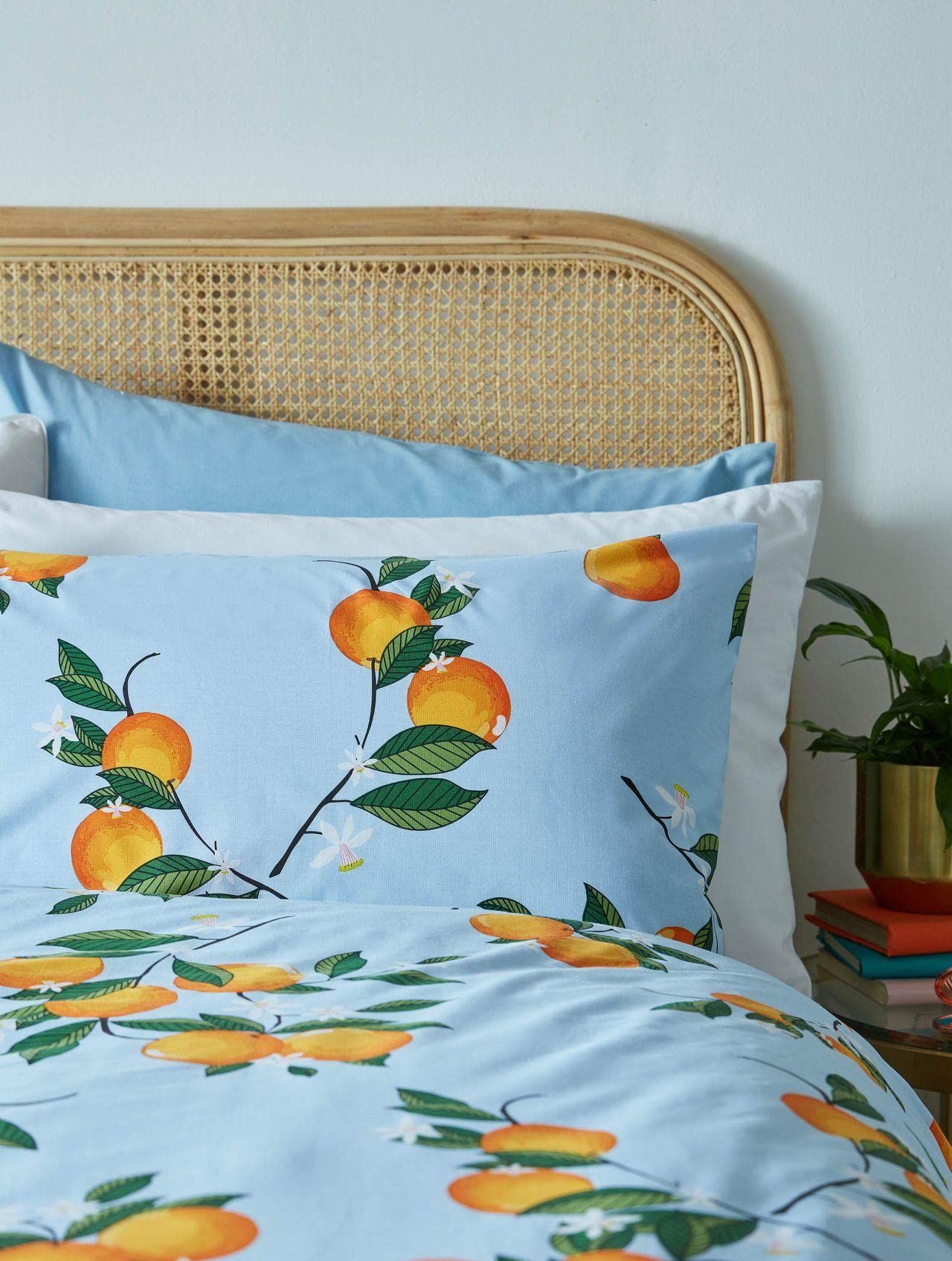 Skinny Dip Orange Blossom Summer Cotton Blend Double Duvet Cover, Multi - Image 3