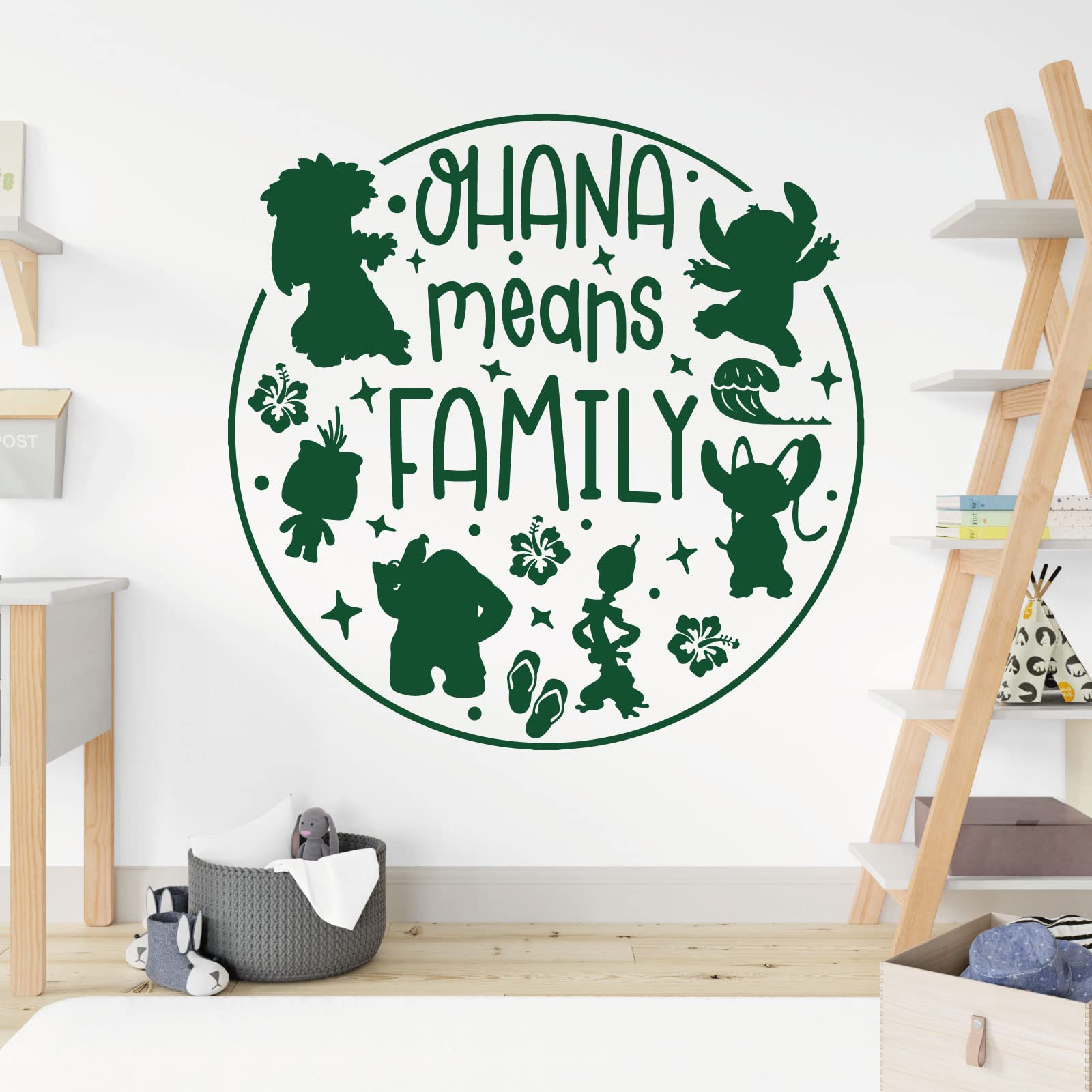 Ohana Means Family - Lilo and Stitch - Children Decal Wall Sticker [Large] [Forest]