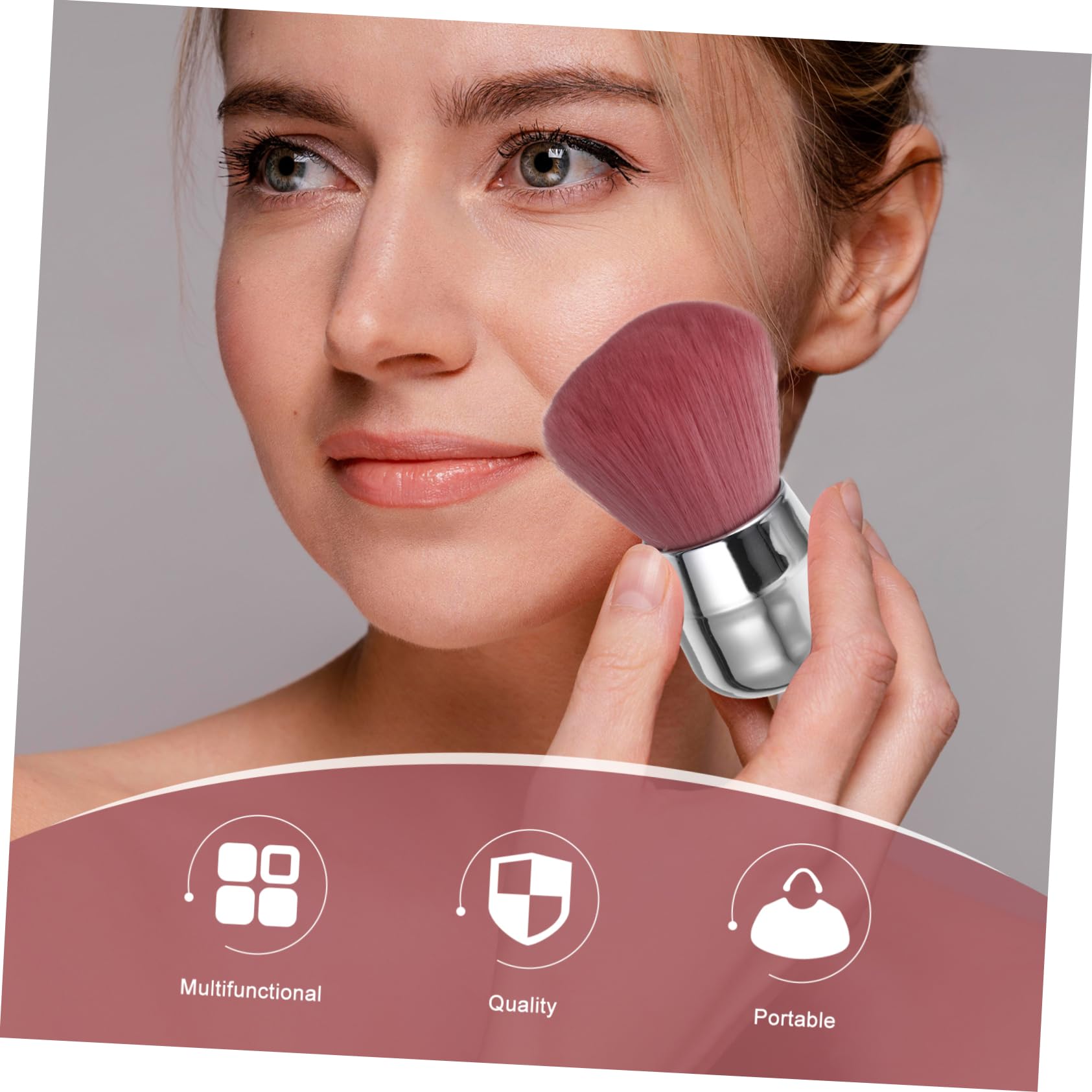 FOMIYES Portable Mushroom Head Cosmetic Brush Soft Dense Bristles for Even Foundation Application Lightweight Makeup Tool with Comfortable Grip for Travel and Everyday Use