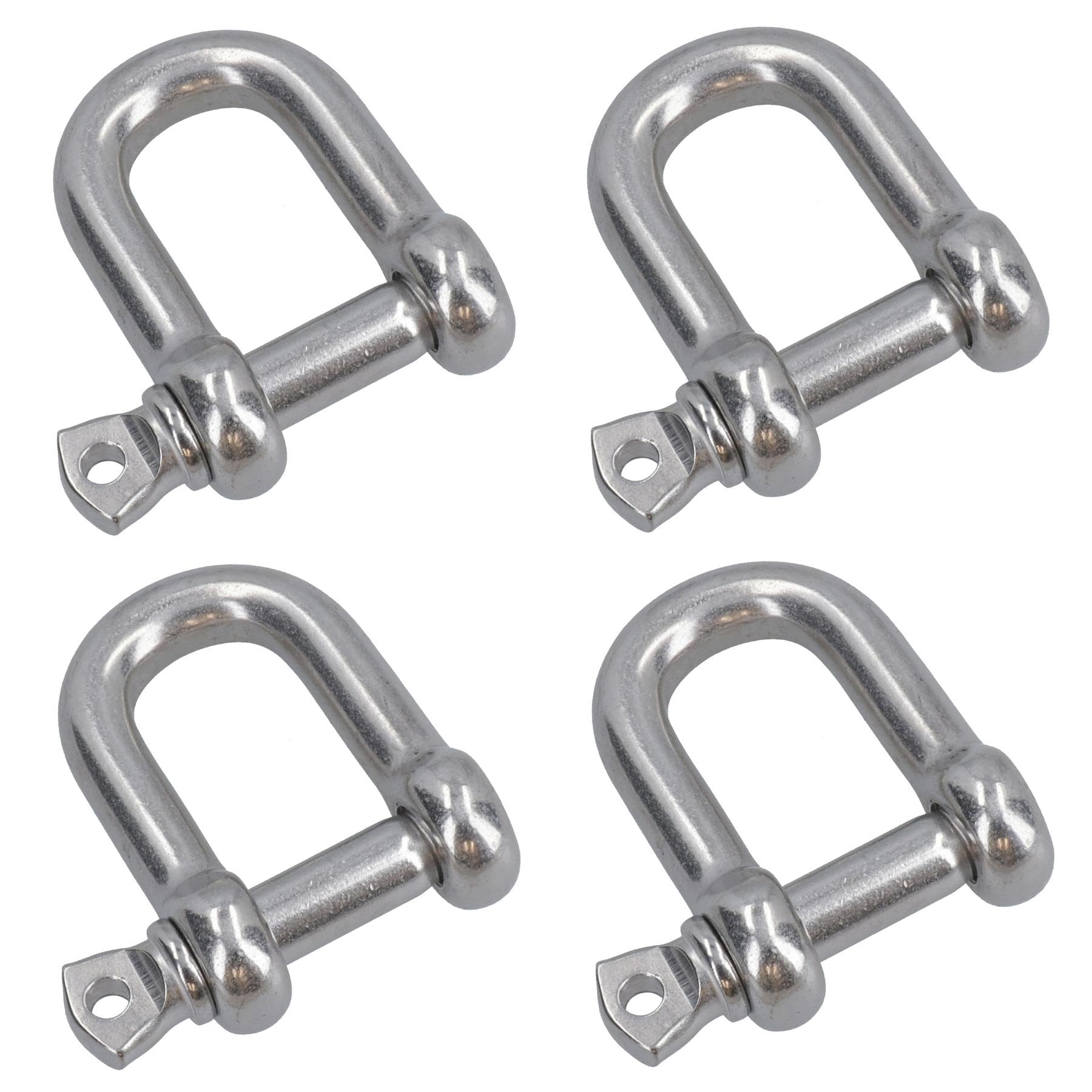 Ab Tools 4 Pack 12Mm Stainless Steel Dee Shackle Marine Grade 316