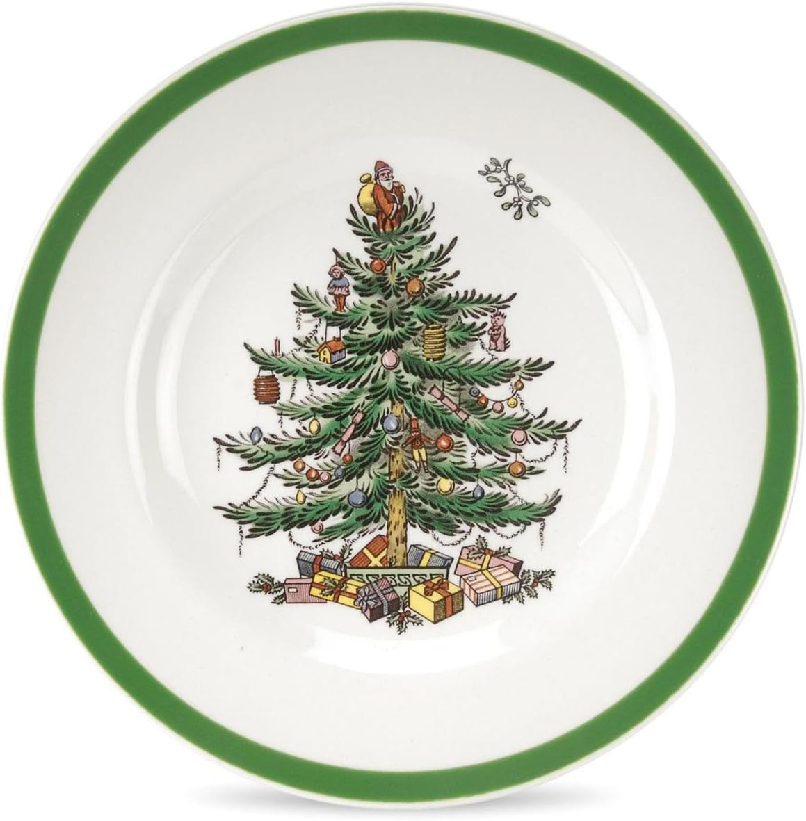 Spode Christmas Tree 6.5" Bread & Butter Plate - Festive Holiday Dinnerware with Classic Christmas Tree Design - Stoneware Plate for Bread, Butter, Appetizers - Microwave & Dishwasher Safe