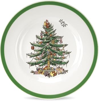 Spode Christmas Tree 6.5" Bread & Butter Plate - Festive Holiday Dinnerware with Classic Christmas Tree Design - Stoneware Plate for Bread, Butter, Appetizers - Microwave & Dishwasher Safe