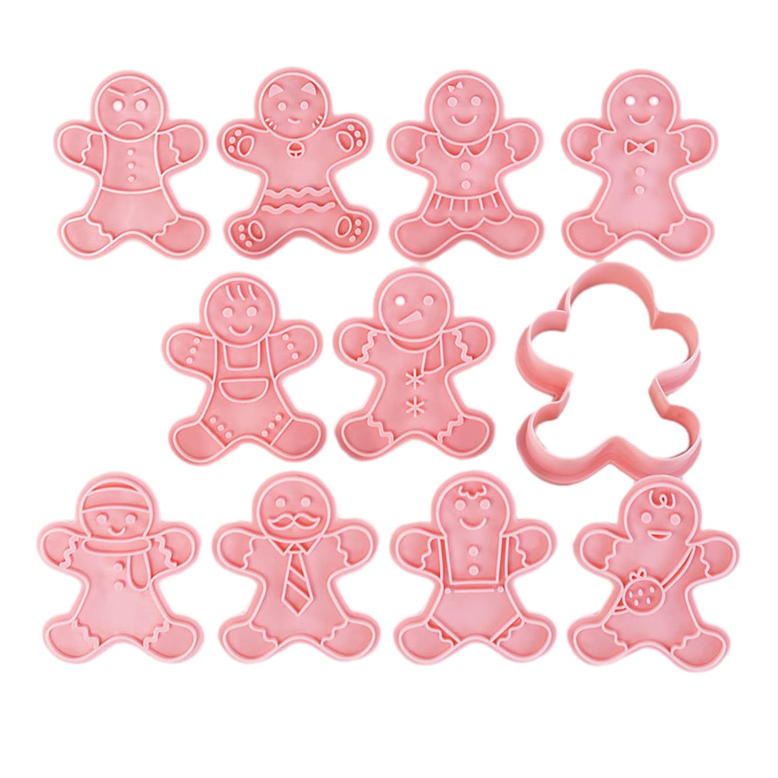 Mekalero Of 11 Christmas Cookie Pressable Biscuits Gingerbreads Biscuits Mold Molds for Children Baking Tool