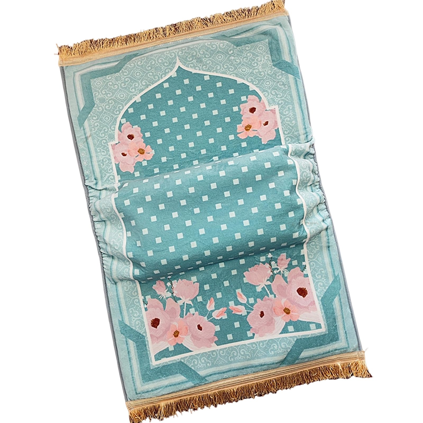 Greabuy Tapis de prière doux extra épais de 8 cm, construction en tissu polyester solide et facile à entretenir, tapis simple de 70 x 110 cm