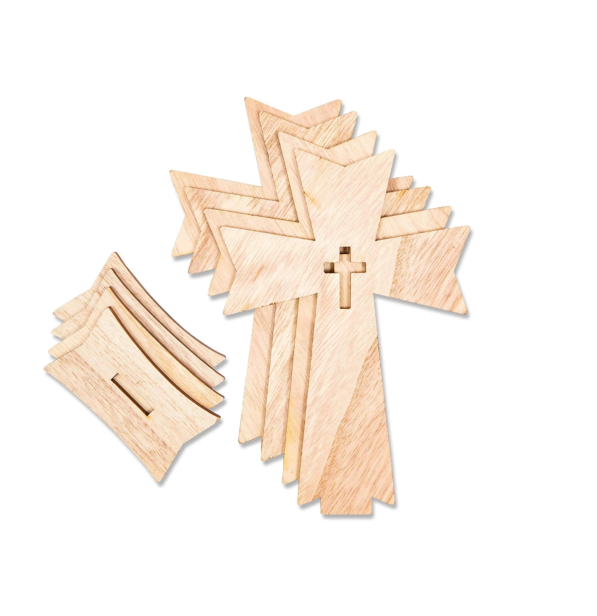 decor kafe paintable cross wooden laser cut for decoration diy prodcuts for kids, parties, art and craft pack of30