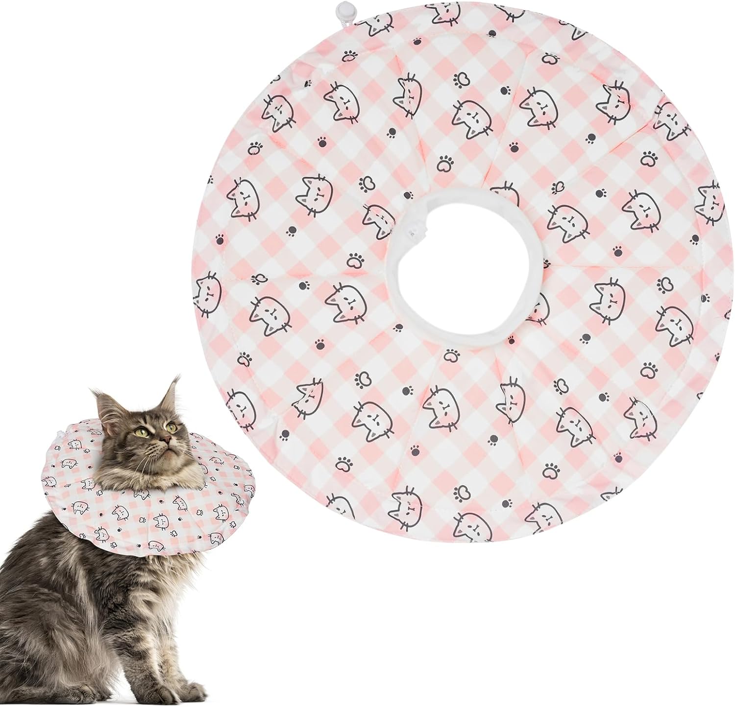 Cat Cone, Soft Cat Cone Collar to Stop Licking and Scratching, Adjustable Recovery