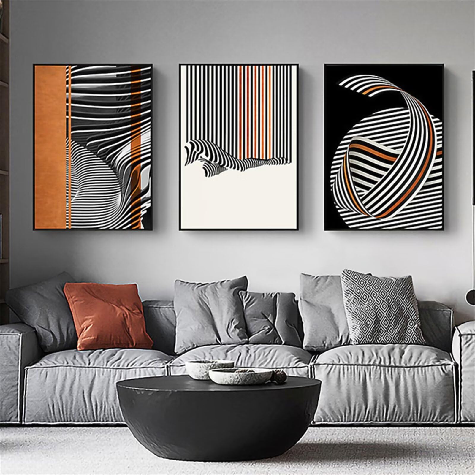 Peinture Numero Adulte Décoration Murale Salon Kit Canevas 3 Pièces 5D DIY