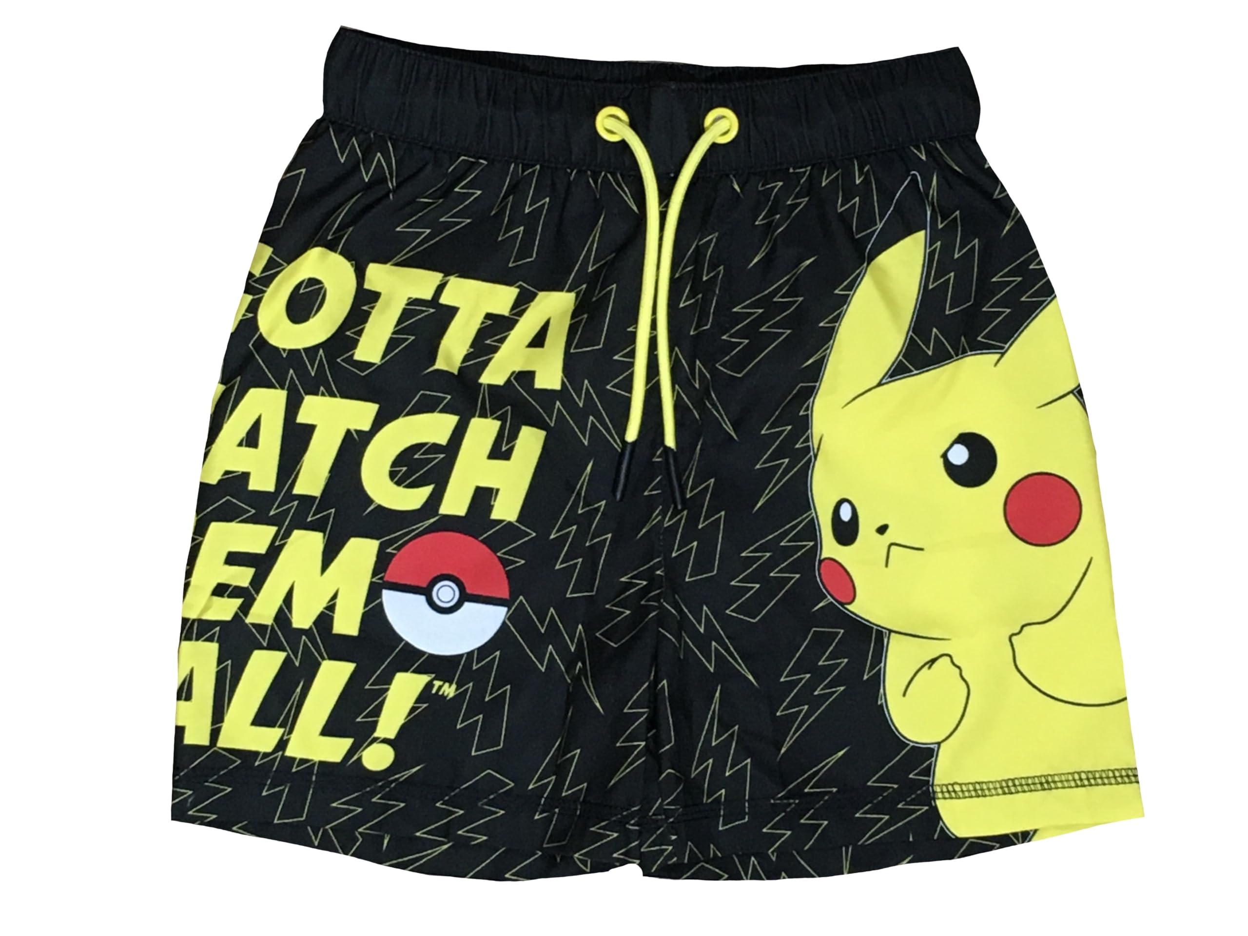 Pokemon Pikachu Bañador para niño, Negro, Edad 3-12 años