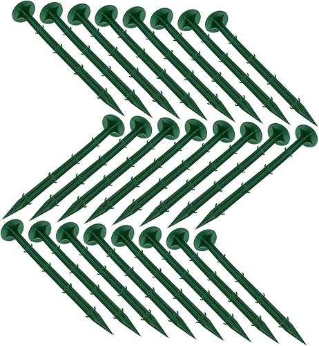 Miniatura 10 de Yardwe Estacas de plástico para jardín, 100 piezas, para plantas, lona de suelo, 6 pulgadas, color negro