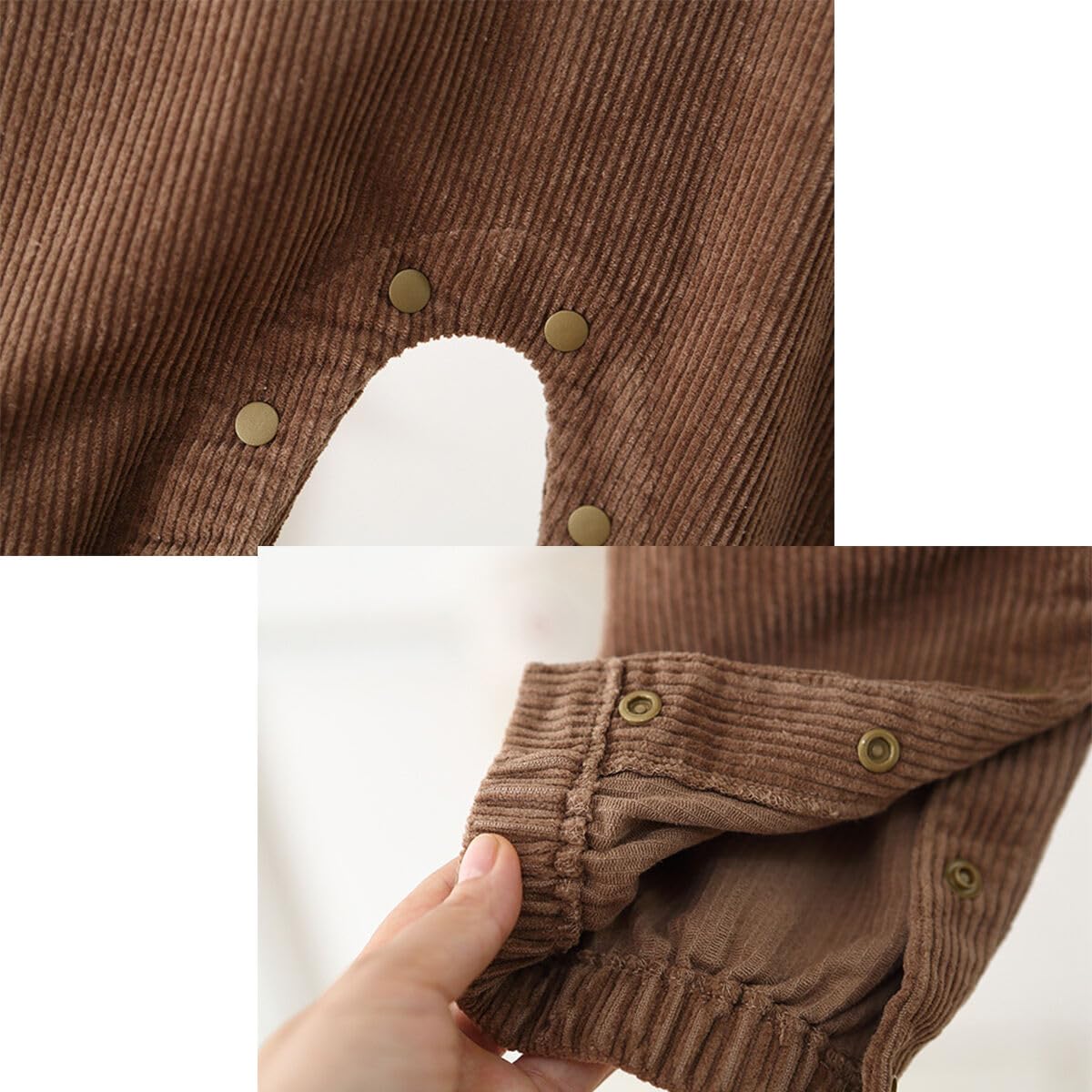 bébés garçons filles Salopette en velours côtelé 6-9-12-18-24 mois-3 ans, combinaisons sans manches tout-petits avec 3D broderie ours, pantalon à bretelles Jambes larges décontractée