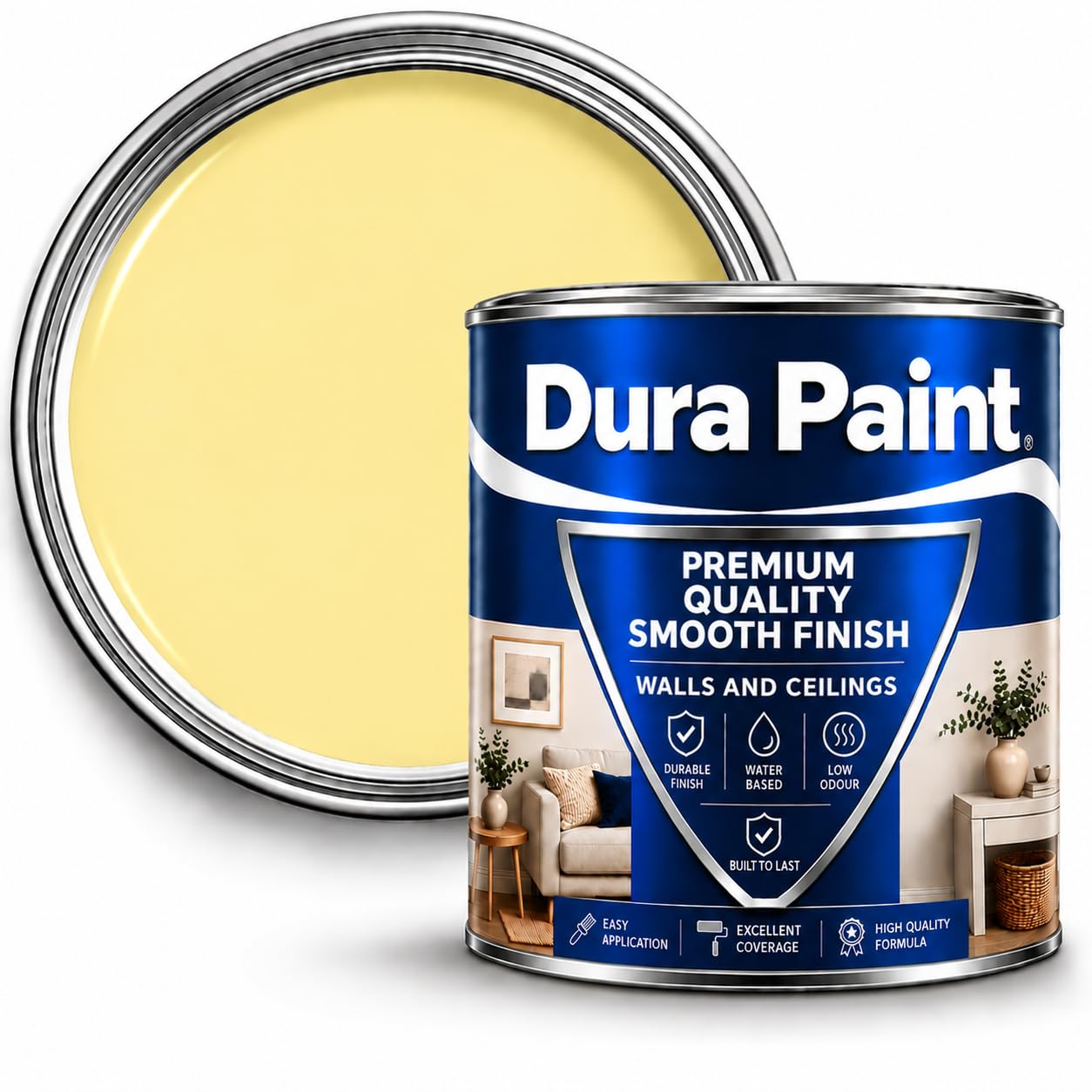 Dura Paint® Yellow Matt Emulsion 0.5L - Anti-Mould, Washable