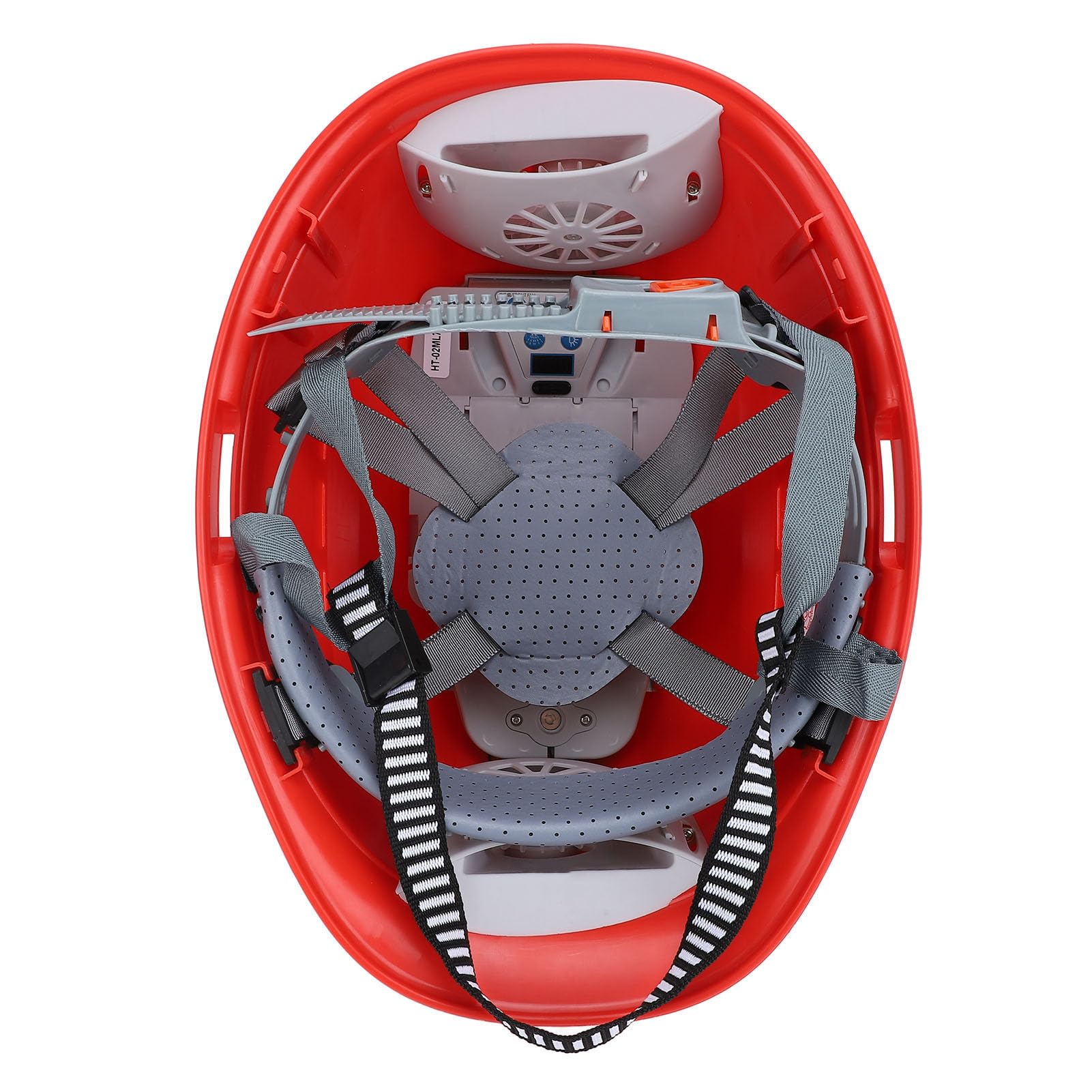 Casco Ventilado con Ventiladores Duales y Pantalla Digital para Sitios de Construcción Hecho de Material ABS Resistente a Impactos