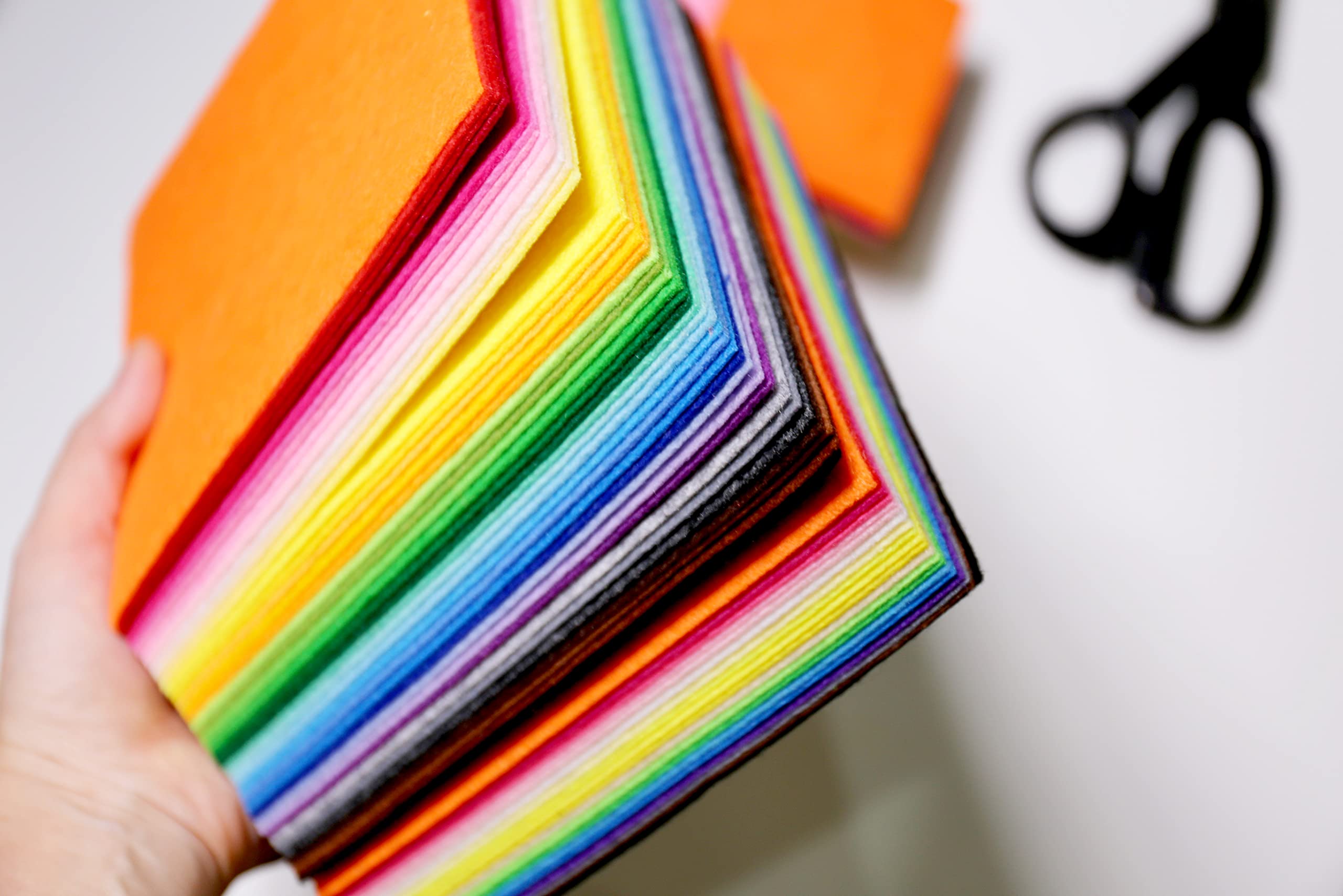 42PCS Colored Felt Fabric Sheets, 6 x 6 inches Macdori Craft Felt Squares for DIY Craft and Sewing Projects