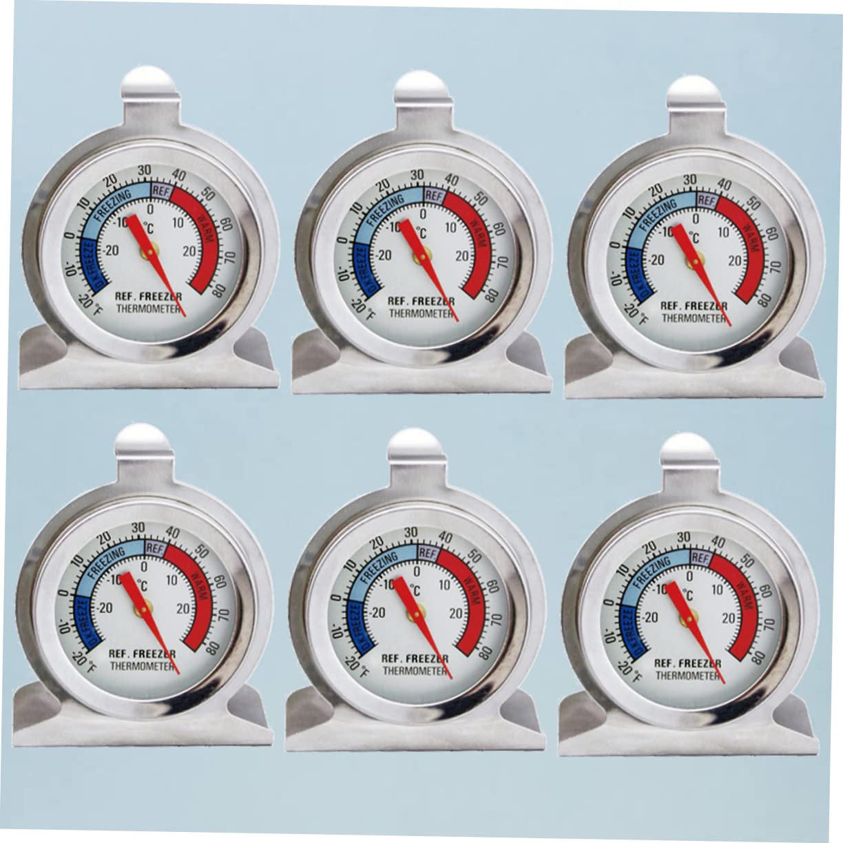 6pezzi Termometro Frigorifero Inossidabile Strumento Monitoraggio Della Per Congelatori e Refrigeratori Confezione