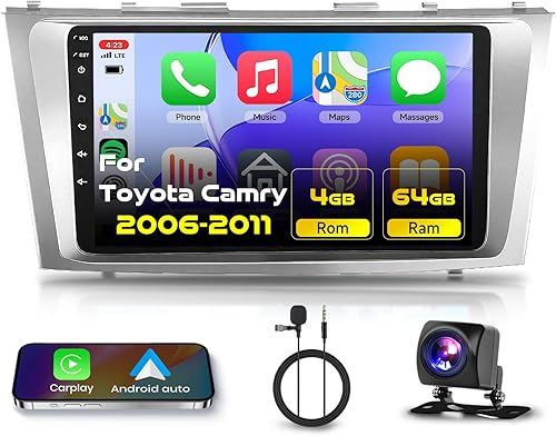Para Toyota Camry 2006 2007 2008 2009 2010 2011 Android Estéreo de coche de 9 pulgadas HD Pantalla táctil Radio de coche con CarPlay inalámbrico