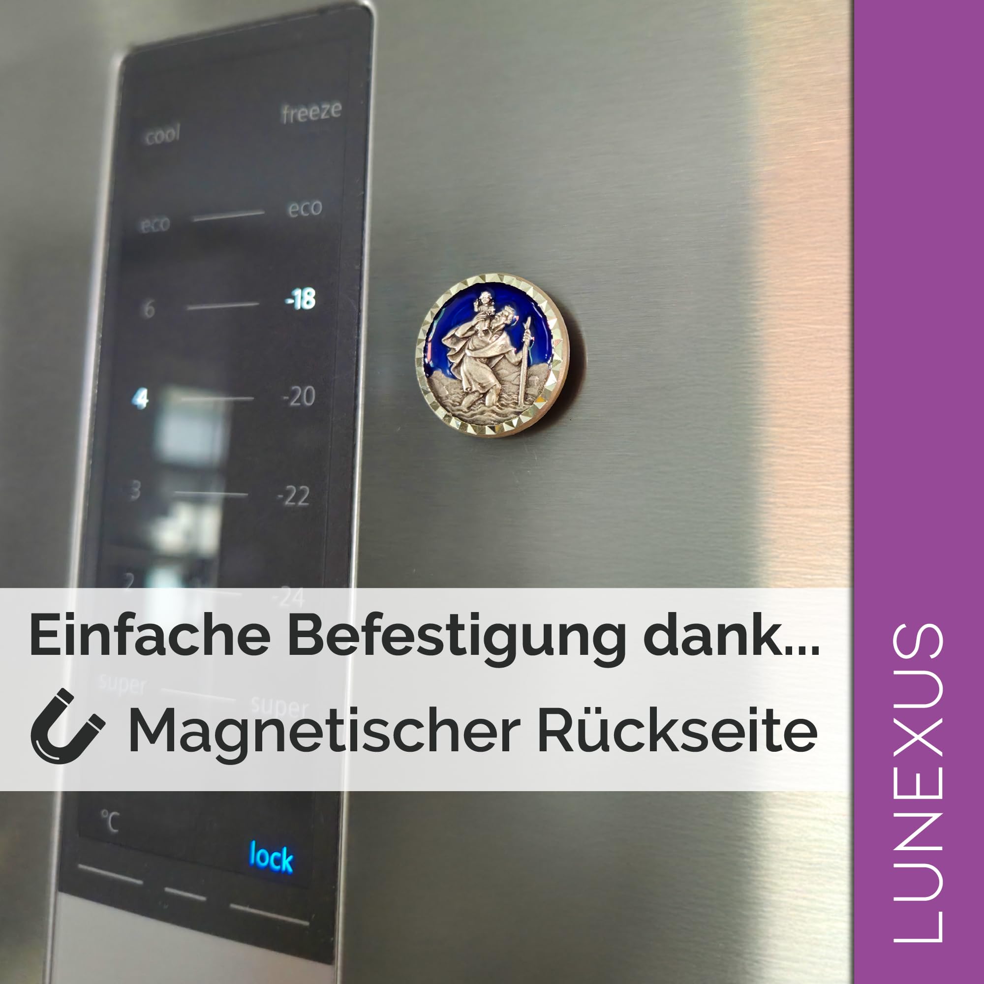 Christophorus-Plakette fürs Auto | Selbstklebend 3 cm - G.A. Wagner | Versand für Kirchenbedarf & Sakrale Kunst