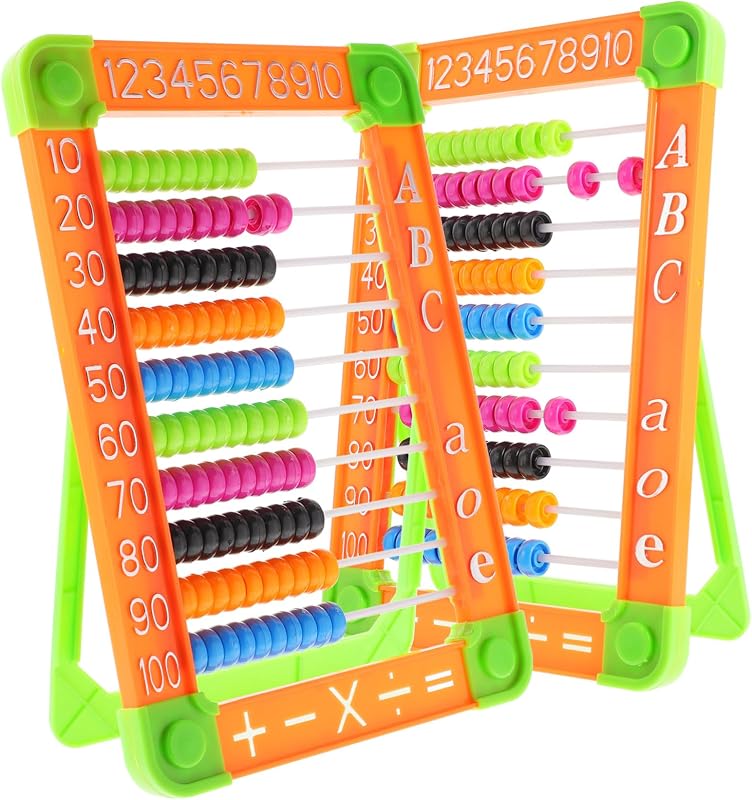 GARVALON 2 Pack Plastic Arithmetic Abacus Teaching Aid for Boys and Girls | Kindergarten Learning Tool, Lightweight Counting Practice, Numeracy Skill Support, Brain Development