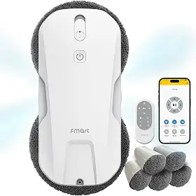Robô Limpa Vidros FMART T11 | 4 jatos de água, sucção de 5300Pa, limpeza rápida e silenciosa (<60dB), com proteção antirqueda e detecção de bordas, ideal para janelas e superfícies lisas