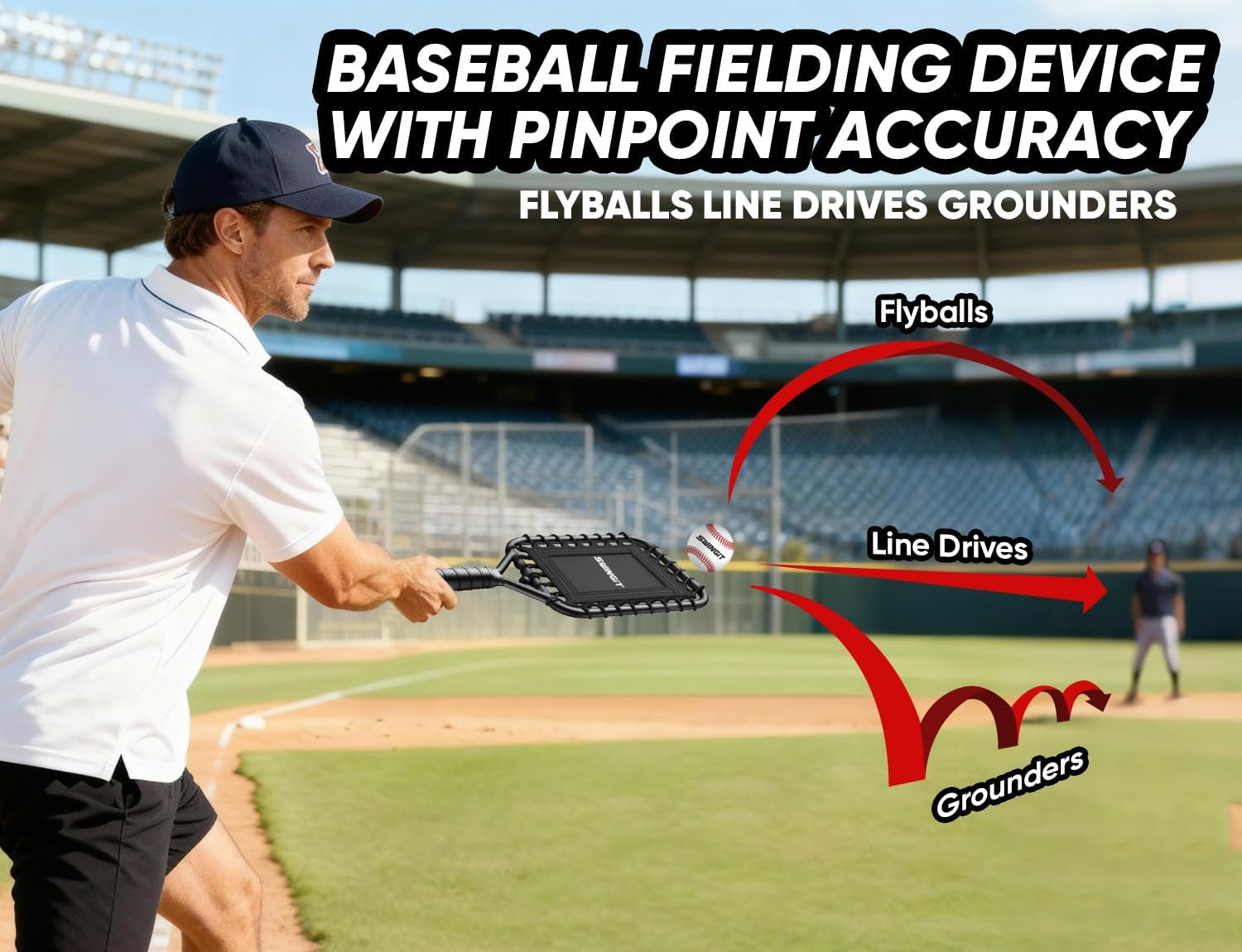 Upgrade Baseball Fungo Bat, Lightweight Training Tool for Pop Fielding Practice, Ground Balls & Line Drives, Softball Trainer for Beginners with Coaches