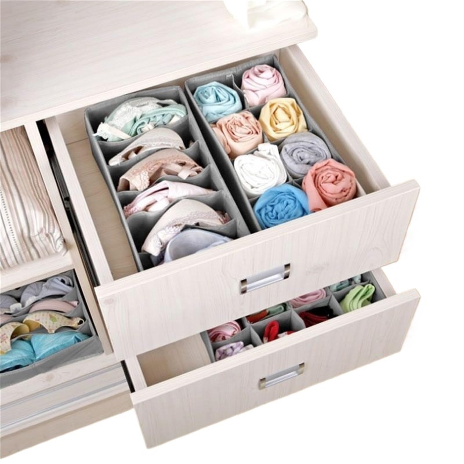 Organizzatore per cassetti della Biancheria Intima, Scatola Porta Calzini, Reggiseno Pieghevole