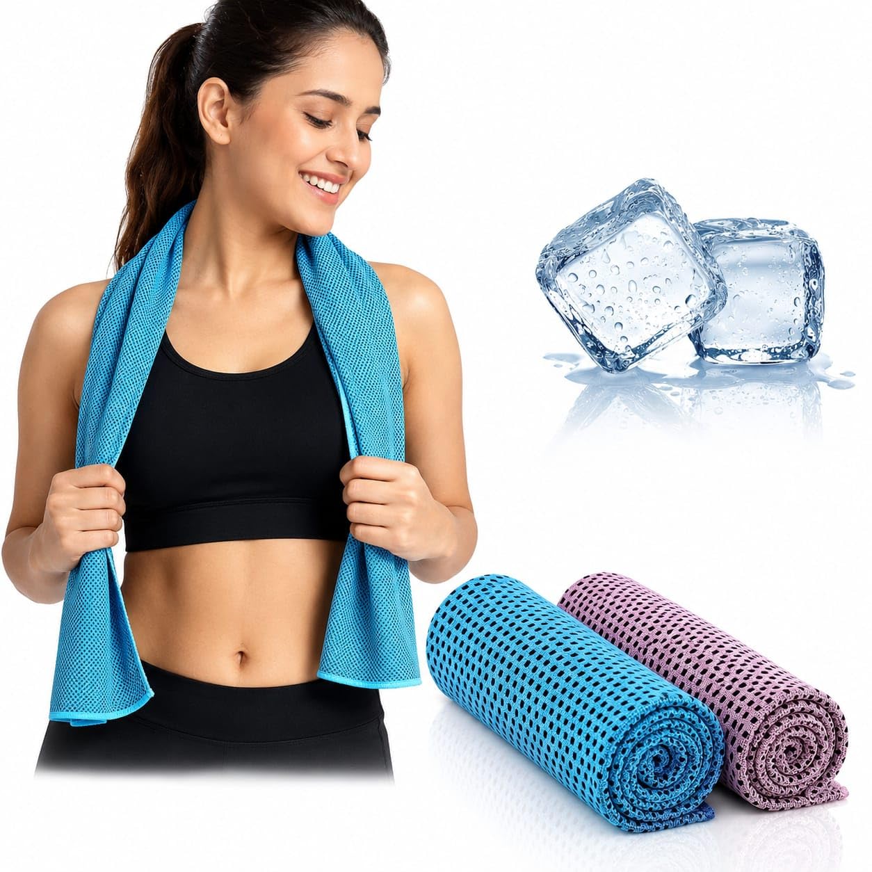 Wonder Cooling Towel for Gym, Sports & Yoga | Instant Cooling Microfiber Towel | Quick Dry, Reusable & Lightweight | Running, Fitness, Travel & Outdoor | 30 x 100 cm-image-11
