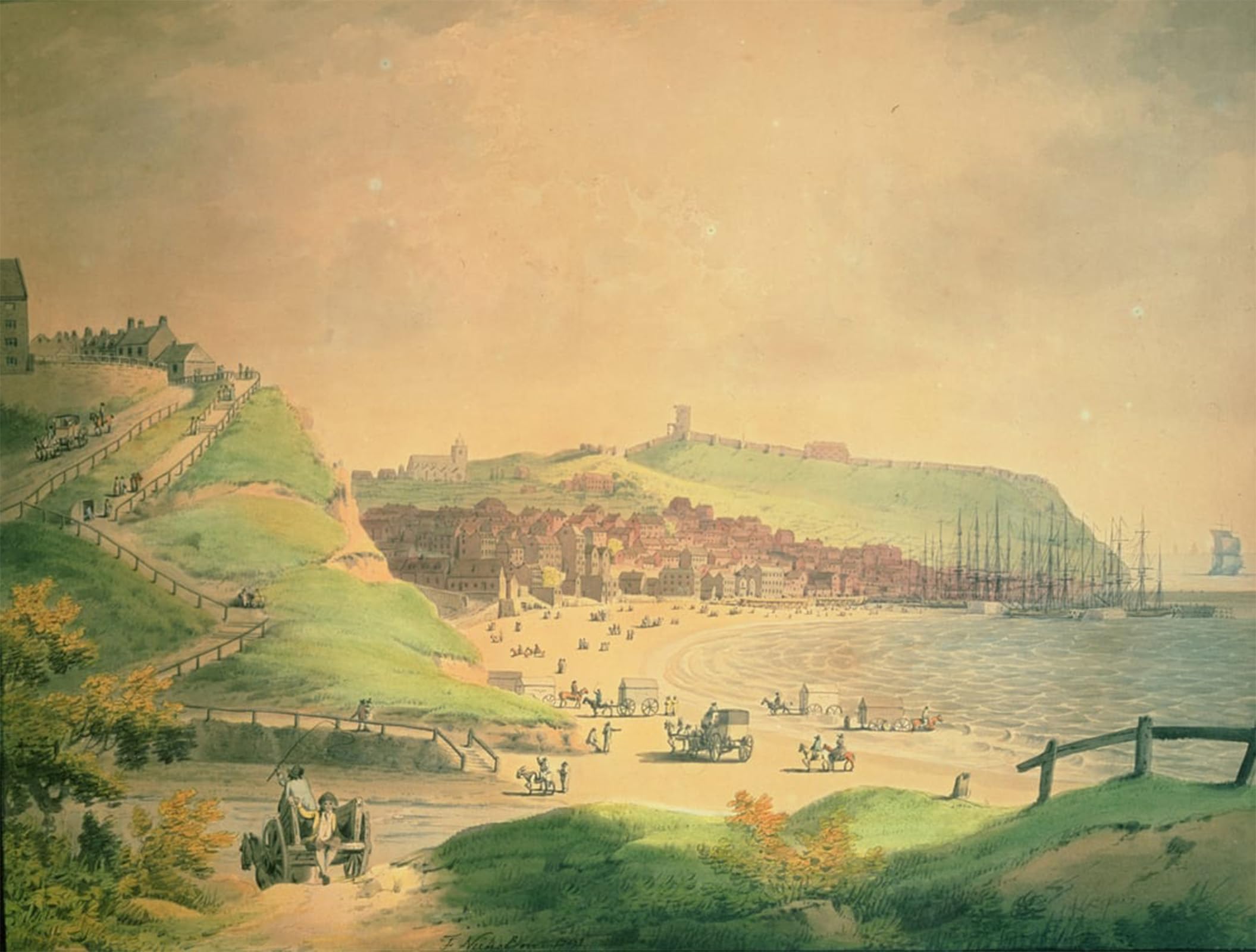 ARTXLXXBN Famous Art Print Poster Vintage Wall Art the South Bay Scarborough by Famous Artist Canvas Art Poster for Home Decor 60x90cm