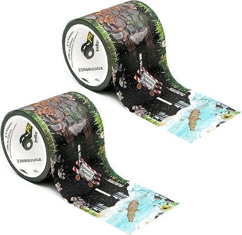 Miniatura 10 de PlayTape Cinta de carretera para autos de juguete, se adhiere a superficies planas, sin residuos paquete de 2 unidades de 30 pies x 2 pulgadas,