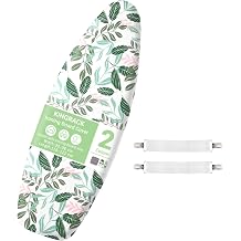 KINGRACK Ironing Board Cover with Extra Thick 7mm Padding, 100% Cotton Covers Easy-Fit for Protecting Ironing Board Size Up to 122 x 38cm - Green