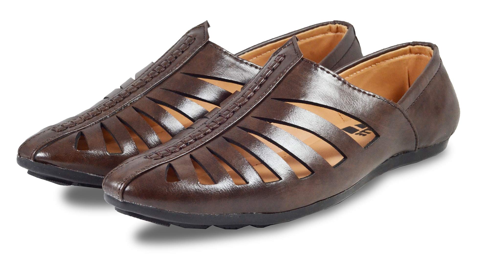 VON HUETTE from Dailywear/Officewear/Corparate Lightweight Comfortable Durable Faux Leather Casual/Formal/Loafer/Mojaris/Nagra/Juttis Shoes Brown (B081L2YJ5N) Amazon Price History, Amazon Price Tracker