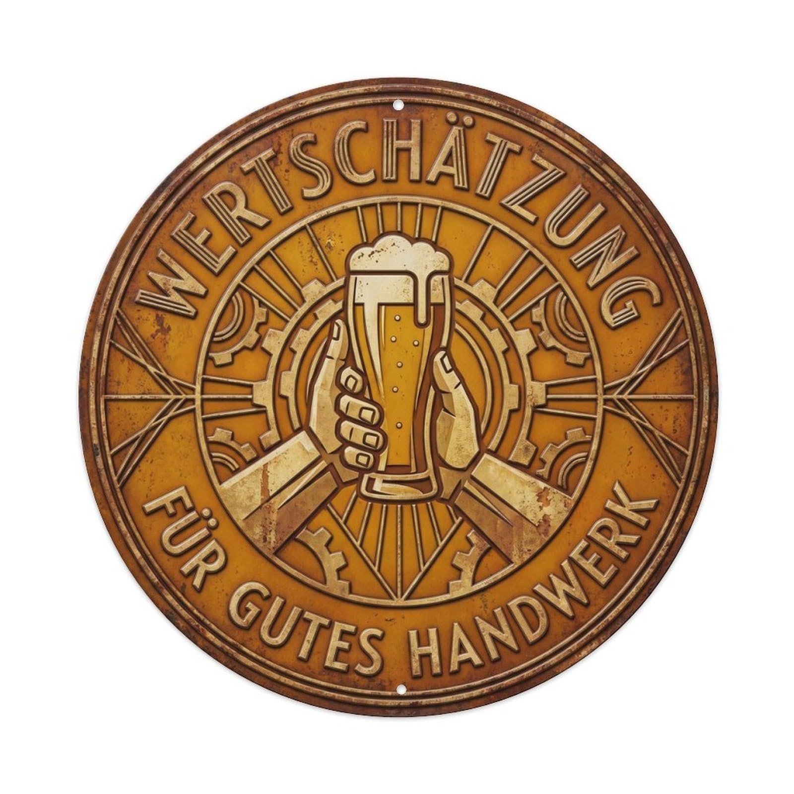 Vintage Bar Style Wertschätzung Humorous Lounge Appreciation Metal Tin Sign Plaque Wall Decor for Cafe, Club, Garden Round Metal Poster 8x8Inch