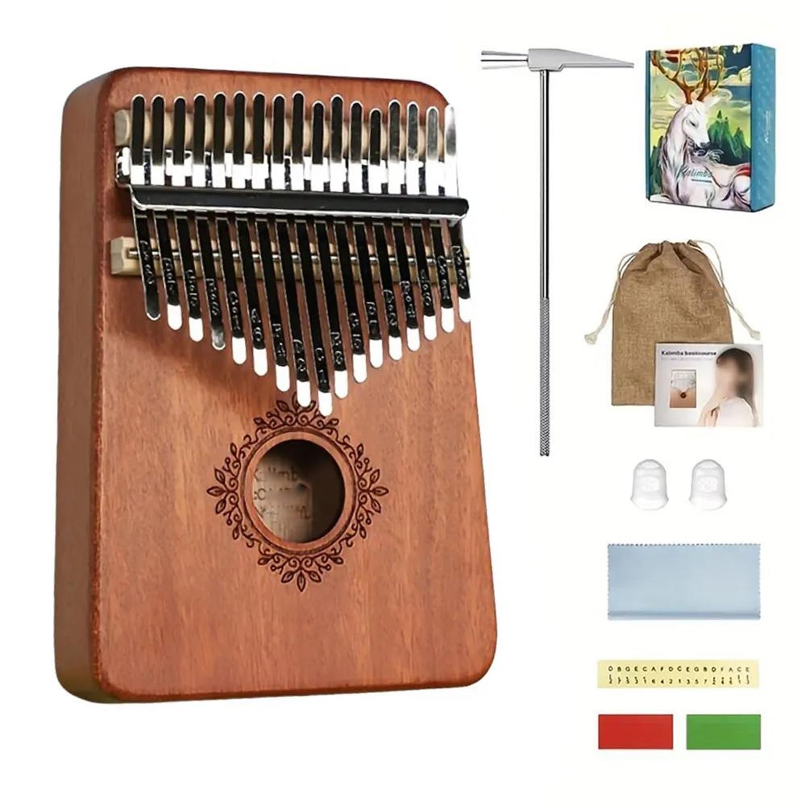 17 Klawiszowa Kalimba Z Litego Drewna Dla Początkujących Kalimba