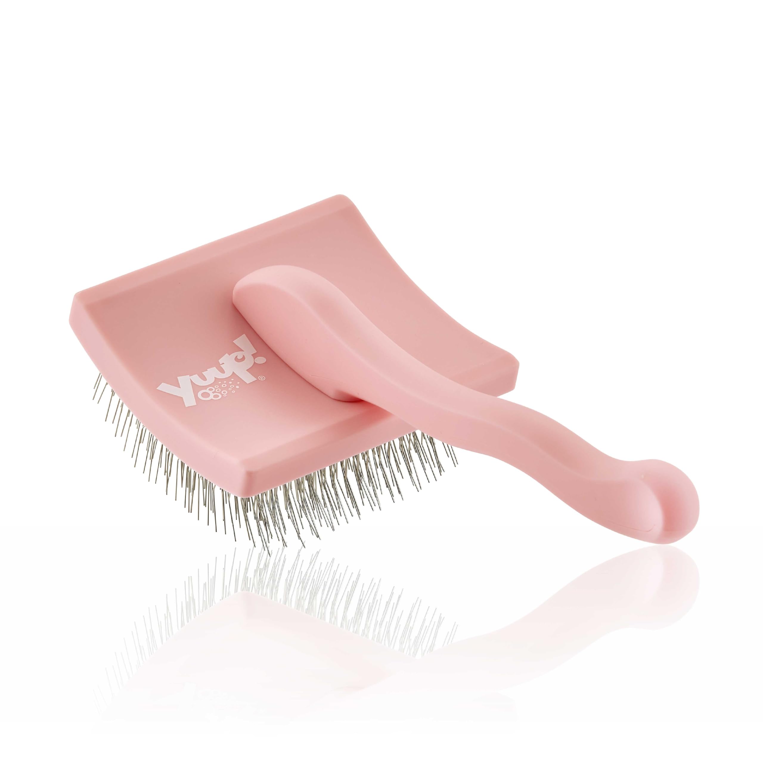 YUUP! - PINKBRUSH Cardatore professionale a denti lunghi e ad alta densità, Spazzola per cani e gatti, accessori per toelettatura cane e gatto