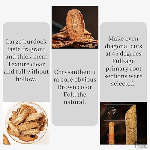 Miniatura 3 de Hee Creek Té orgánico de raíz de bardana seca de primera calidad, rebanadas de hierbas de raíz de bardana seca de 7.05 oz200 g Arctium Lappa Té de