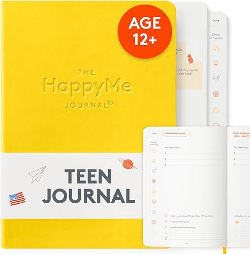 HappyMe - Diario guiado de bienestar para adolescentes promueve la felicidad, fomenta la atención plena, diario de regalo para adolescentes o niños