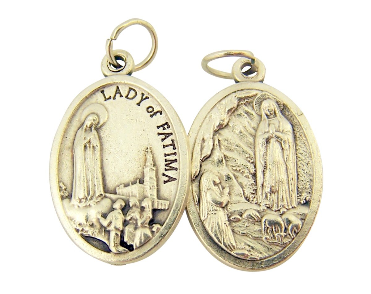 Catholic Patron Saint Medals Silver Toned Base, 1 Inch, Set of 2, Silver — view 13
